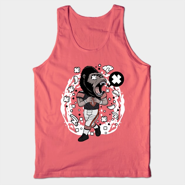 gorilla American football Tank Top by Mako Design 